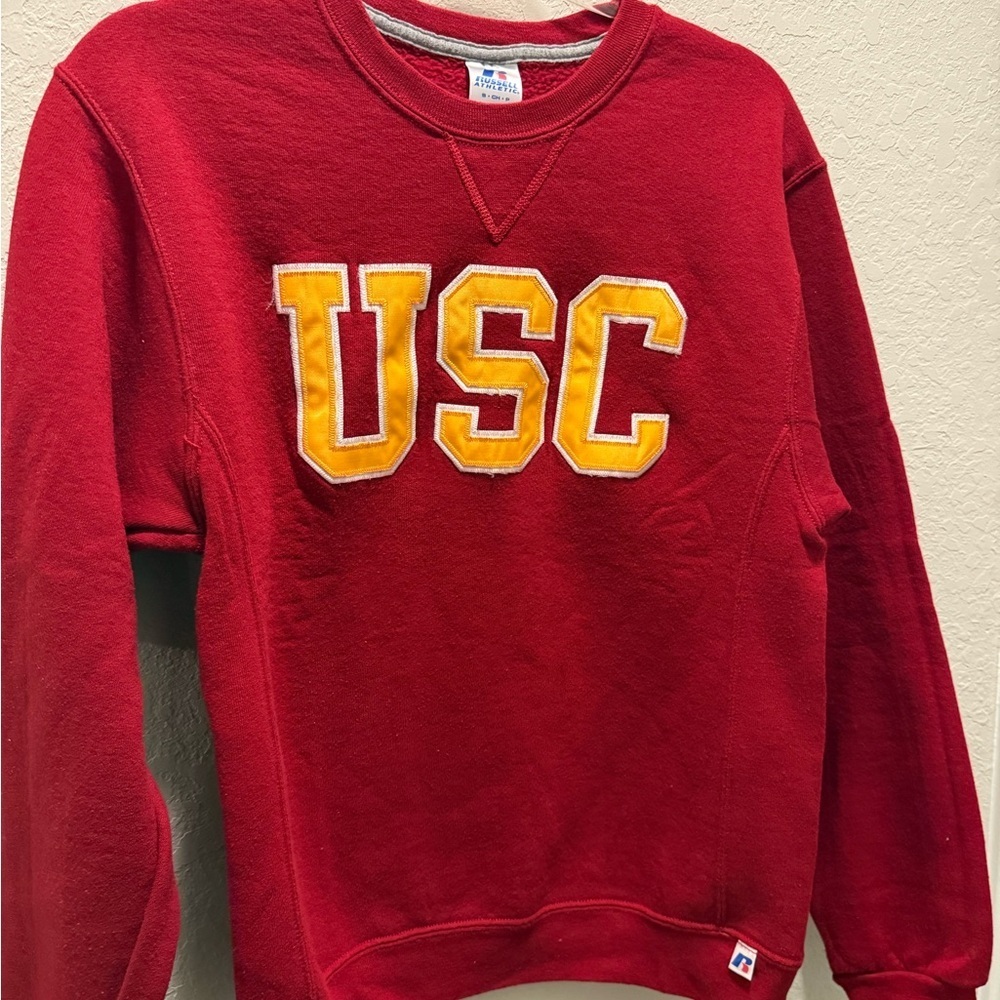 vintage Mens USC embroidered Russell Athletic red sweatshirt Size Small